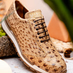 Hand painted genuine ostrich quil Sneaker Shoes Scanno Antique Orix