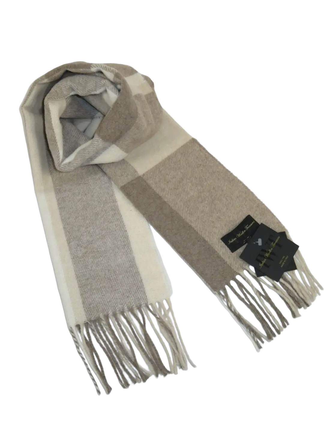 Scarf By J.Valintin Italian Luxurious 100% Wool Made In Italy #Scarf10 Beige Tan