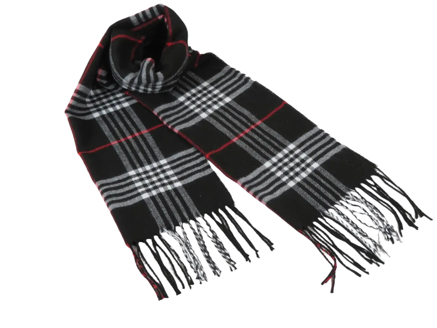 J.Valintin Unisex Plaid Scarf Soft Feel Acrylic Fashion Design #Scarf1 Black