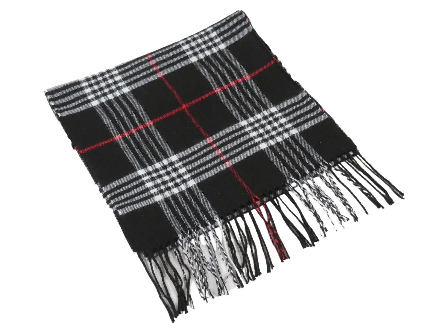 J.Valintin Unisex Plaid Scarf Soft Feel Acrylic Fashion Design #Scarf1 Black