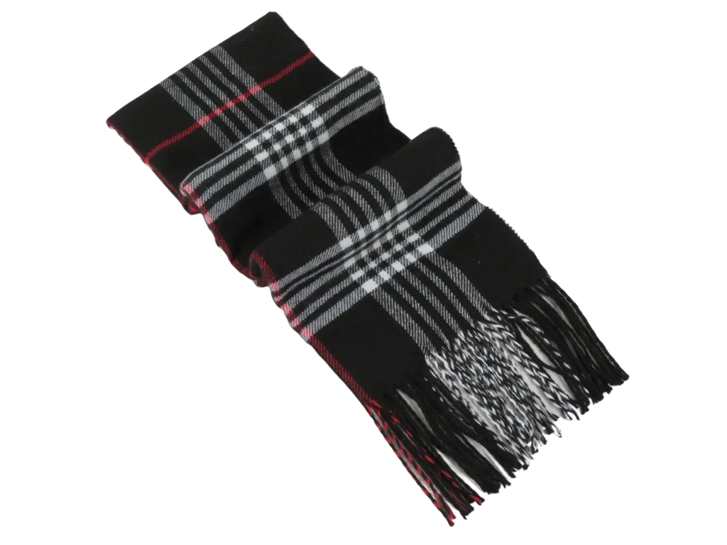 J.Valintin Unisex Plaid Scarf Soft Feel Acrylic Fashion Design #Scarf1 Black