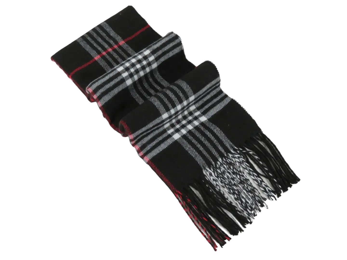J.Valintin Unisex Plaid Scarf Soft Feel Acrylic Fashion Design #Scarf1 Black