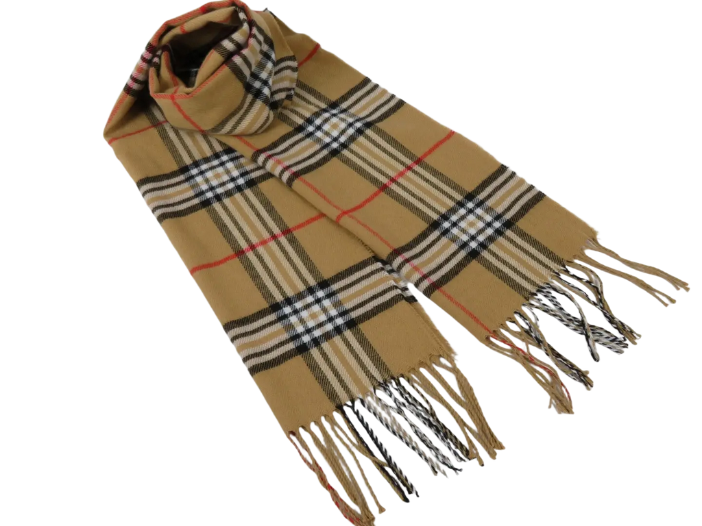J.Valintin Unisex Plaid Scarf Soft Feel Acrylic Fashion Design #Scarf3 Camel