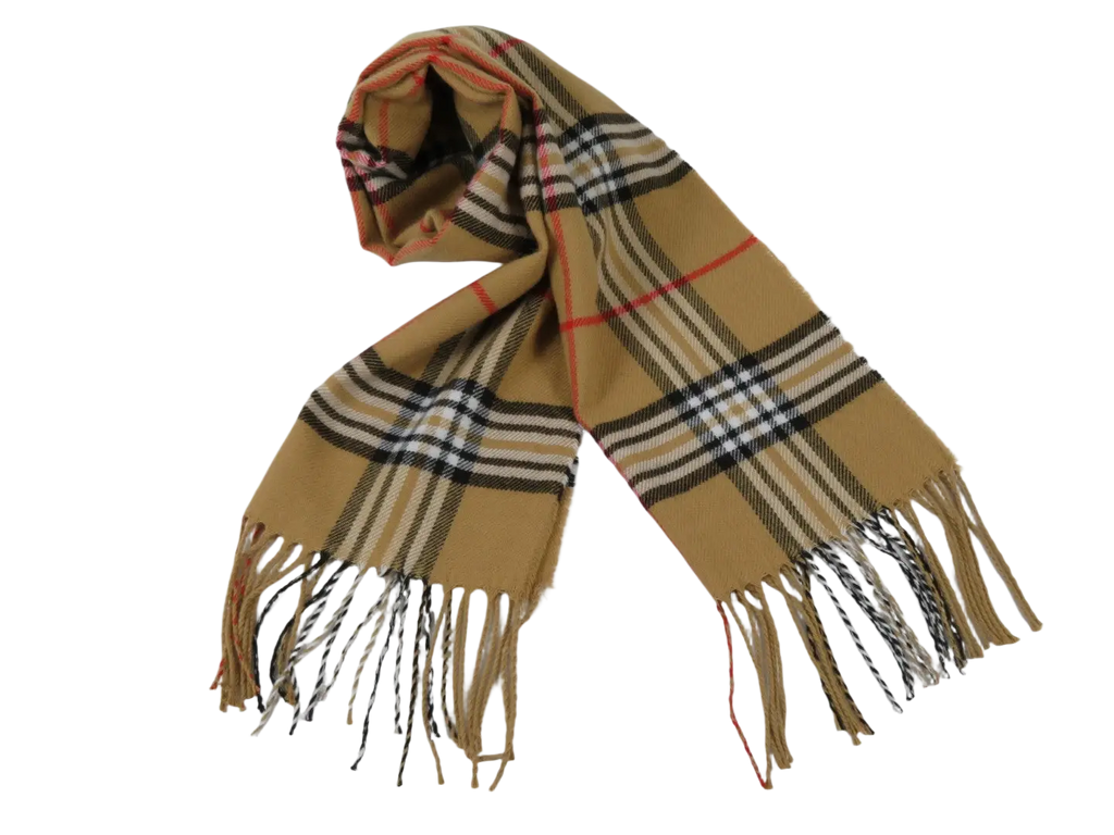 J.Valintin Unisex Plaid Scarf Soft Feel Acrylic Fashion Design #Scarf3 Camel