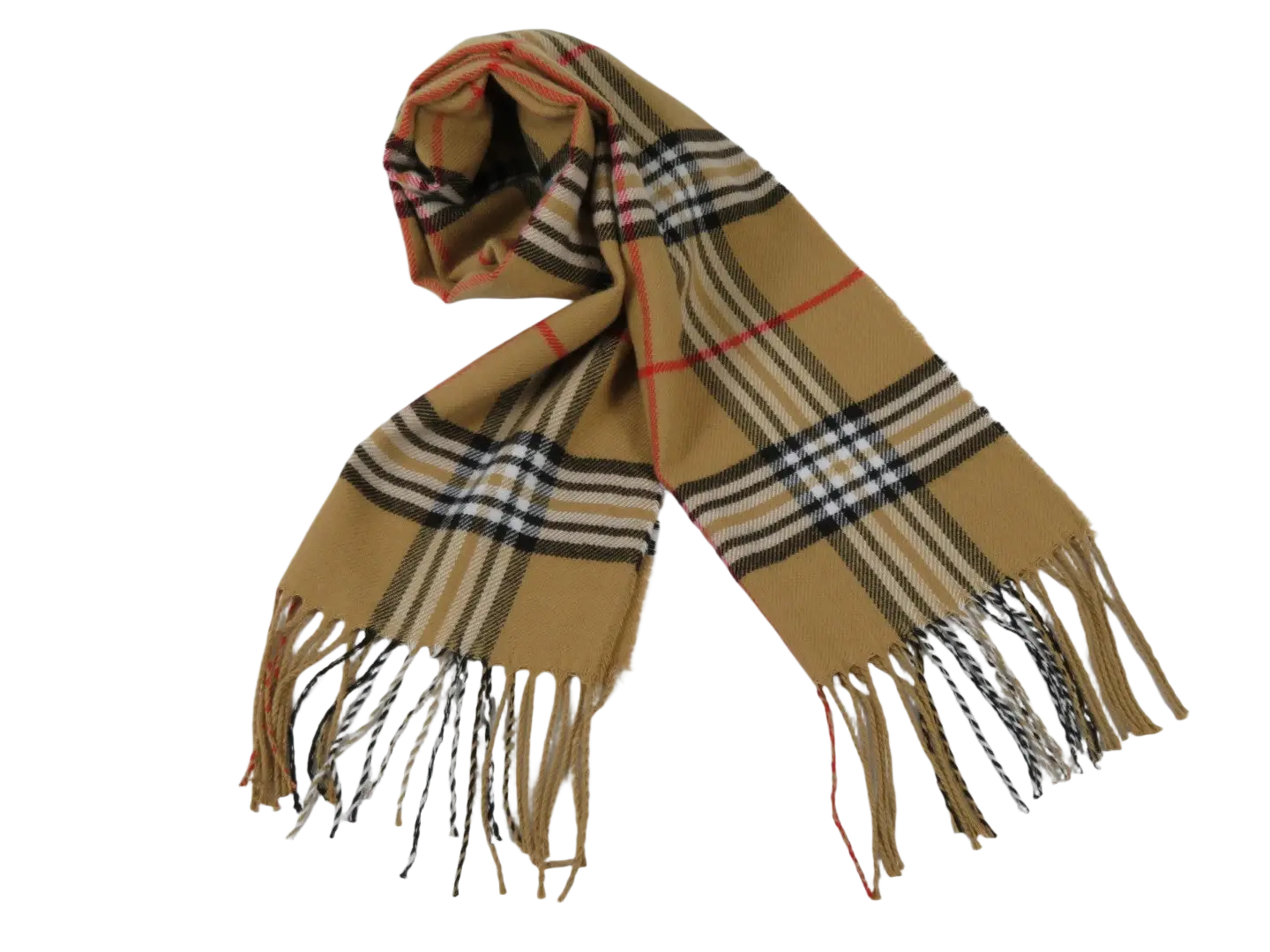 J.Valintin Unisex Plaid Scarf Soft Feel Acrylic Fashion Design #Scarf3 Camel