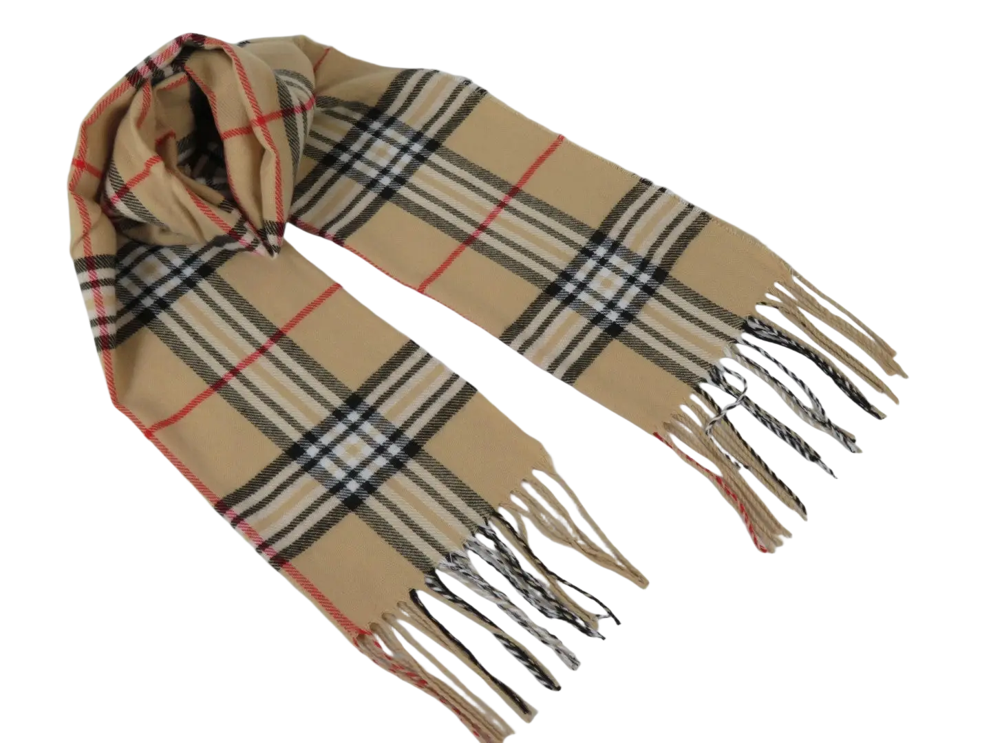 J.Valintin Unisex Plaid Scarf Soft Feel Acrylic Fashion Design #Scarf4 beige