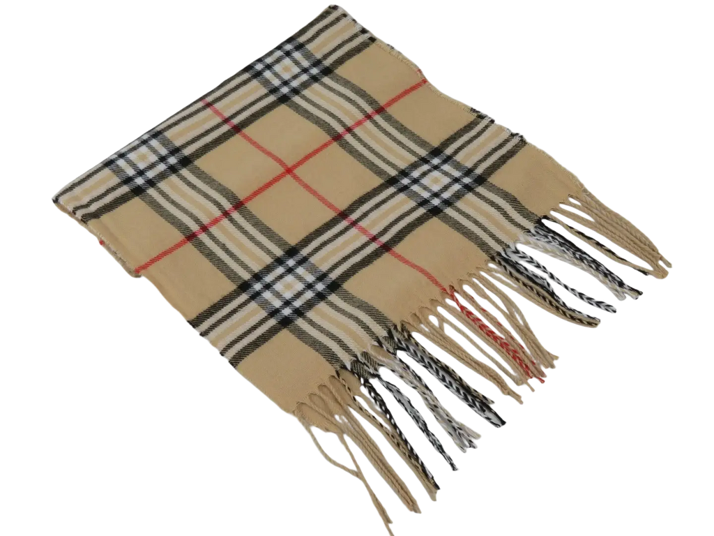 J.Valintin Unisex Plaid Scarf Soft Feel Acrylic Fashion Design #Scarf4 beige