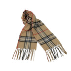 J.Valintin Unisex Plaid Scarf Soft Feel Acrylic Fashion Design #Scarf4 beige