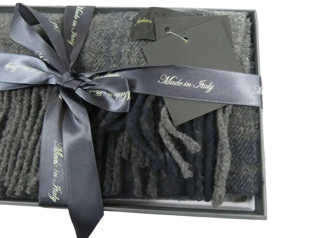 Scarf By J.Valintin Italian Luxurious 100% Wool Made In Italy #Scarf7 Charcoal