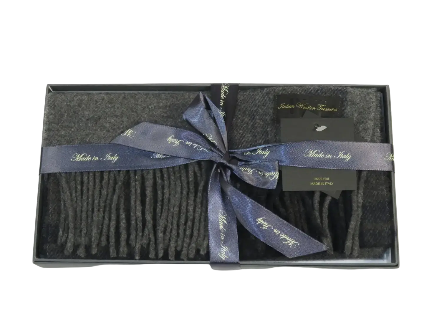 Scarf By J.Valintin Italian Luxurious 100% Wool Made In Italy #Scarf7 Charcoal