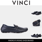 Pavia Navy Blue Leather Bit Drive Loafer Men Shoe