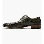 25537 Stacy Adams Leather Shoes Gennaro Wintip Ostrich Print Olive Green