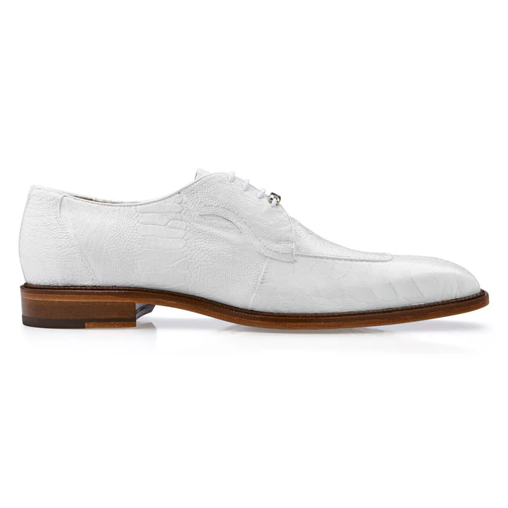 Mens Belvedere New Exotic Siena Genuine Ostrich Leather White 1463