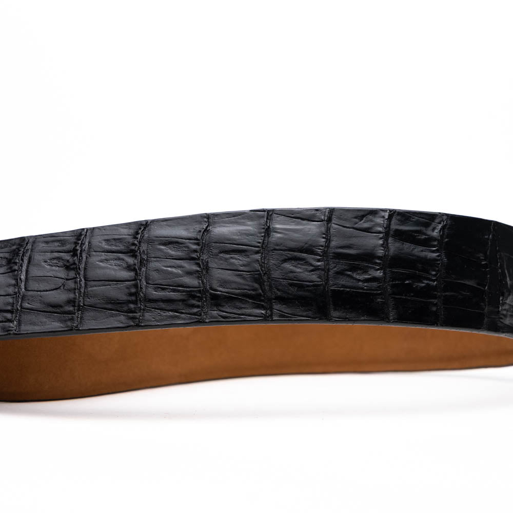 genuine exotic caiman fuscus-back belt Silvio Black