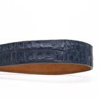 Silvio Genuine Exotic Caiman Guscus-back Belt Gray