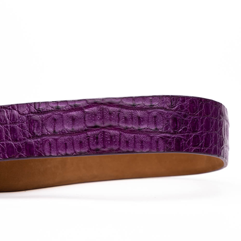 Silvio Genuine Exotic Caiman Fuscus-back Belt Purple