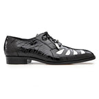 Belvedere SIMONE Alligator Shoes Lace up Black and White R110