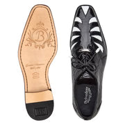 Belvedere SIMONE Alligator Shoes Lace up Black and White R110