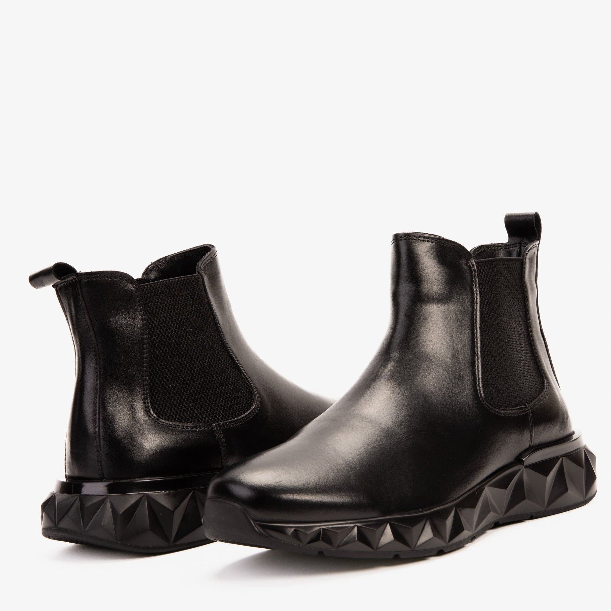 Vinci The Apex Black Leather Men Chelsea Leather Comfort Boot