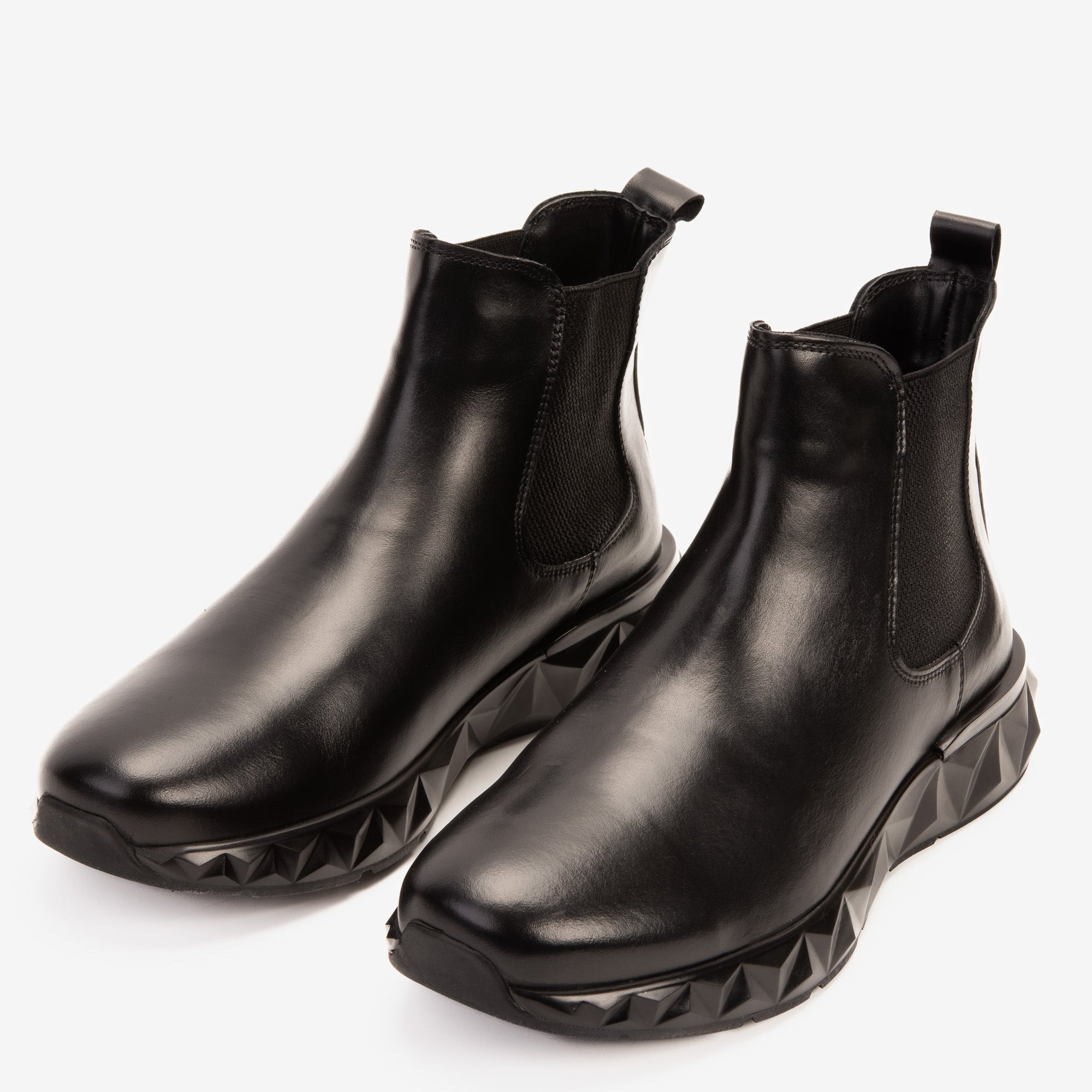 Vinci The Apex Black Leather Men Chelsea Leather Comfort Boot
