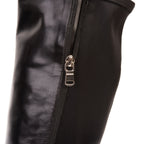 The Manhattan Luxe Black Leather Knee - High Boot