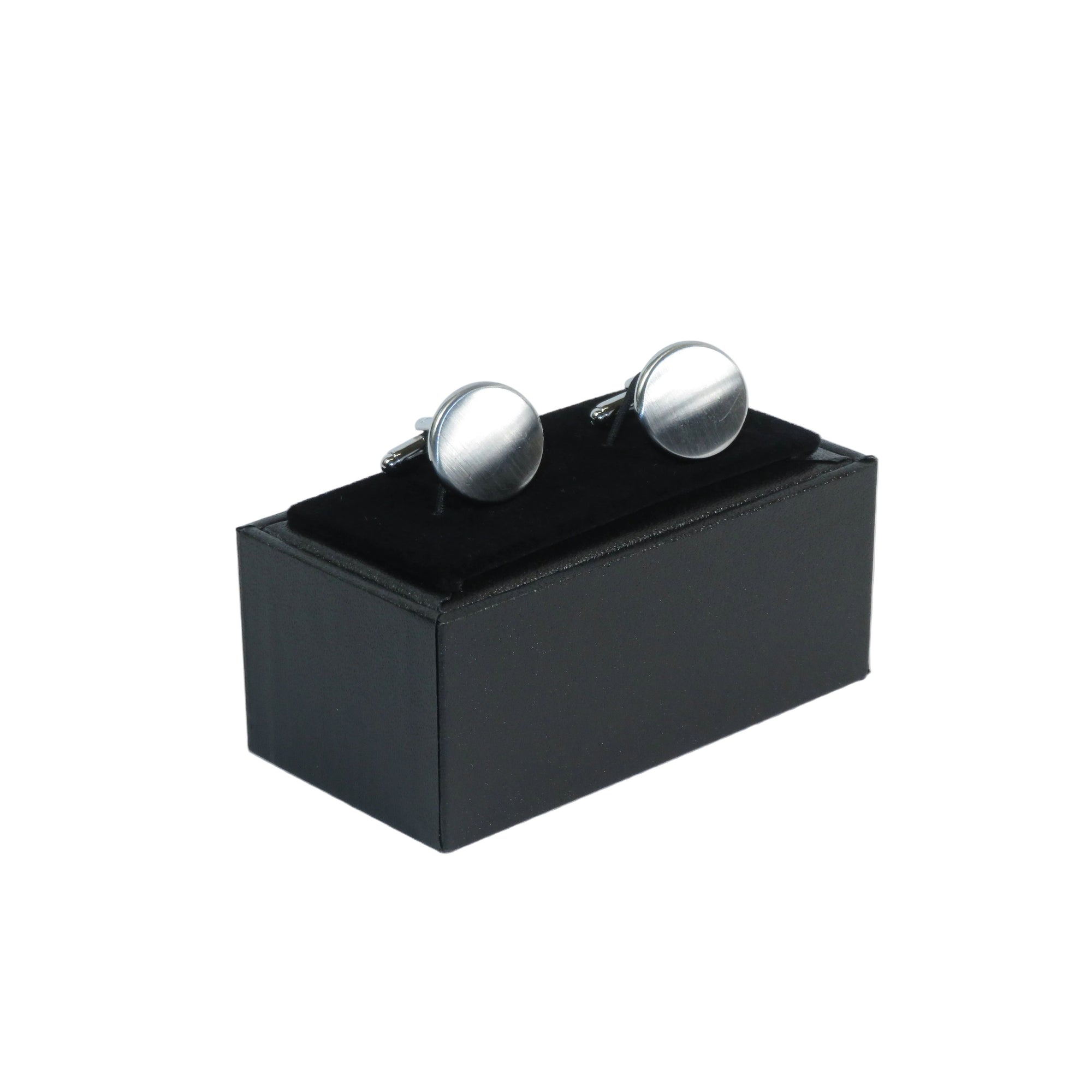 Cufflinks For French Cuff Shirts By Santino Luciano SL-6 Silver Plain Round