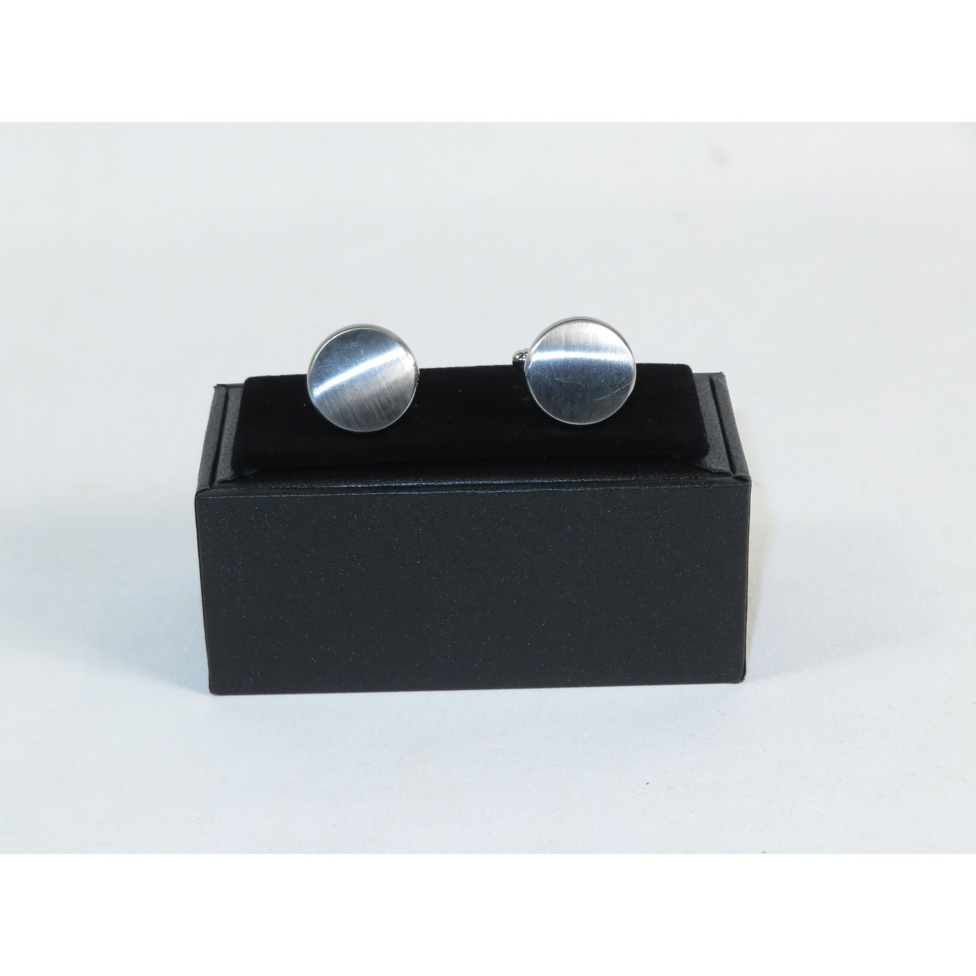 Cufflinks For French Cuff Shirts By Santino Luciano SL-6 Silver Plain Round