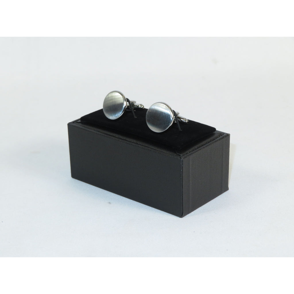 Cufflinks For French Cuff Shirts By Santino Luciano SL-6 Silver Plain Round