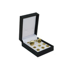 Cufflinks/Stud Set For Tux Shirt By Santino Luciano SL-9 Gold Plain Round