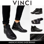 The Houston Leather Black Lace-Up Casual Men Boot with a Zipper