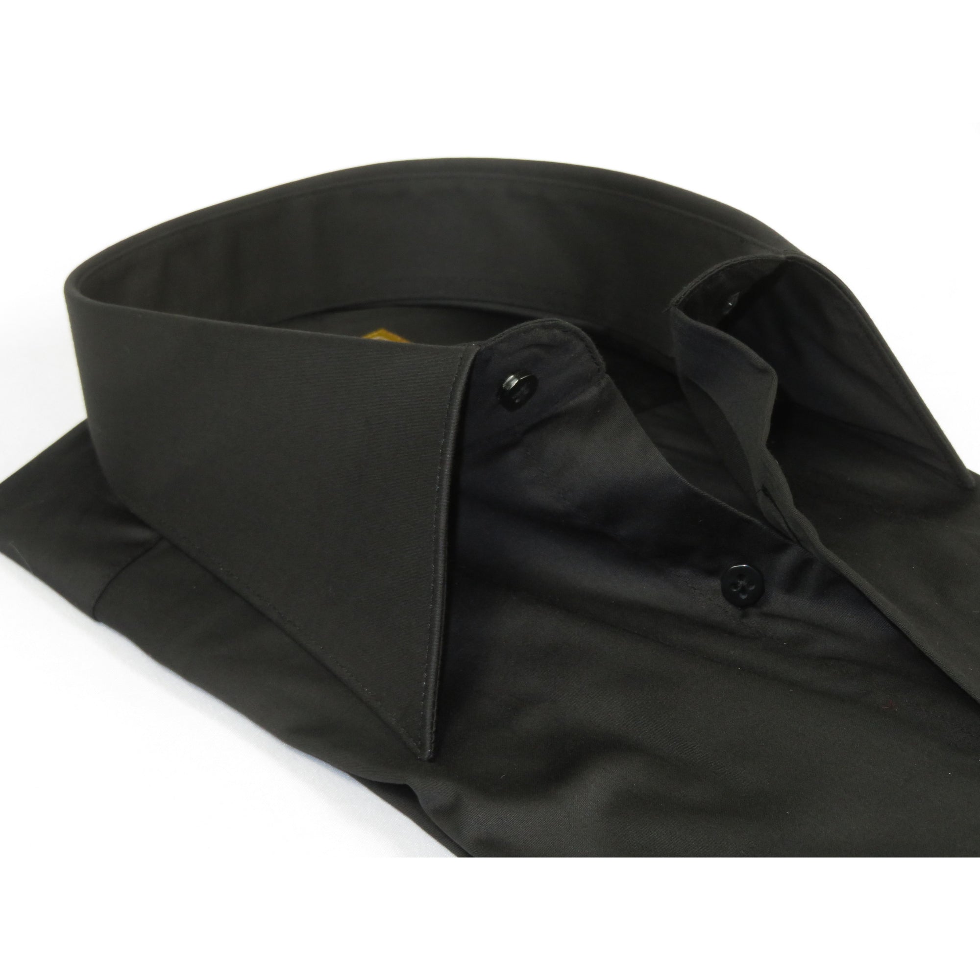 Men's CIERO MONTERO Turkey Cotton Shirt Long Point Callor Stn-15Sk Black