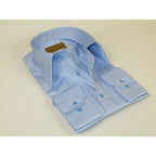 Men's CIERO MONTERO Turkey Cotton Shirt Long Point Callor Stn-35Sk Blue