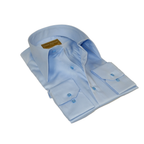 Men's CIERO MONTERO Turkey Cotton Shirt Long Point Callor Stn-35Sk Blue