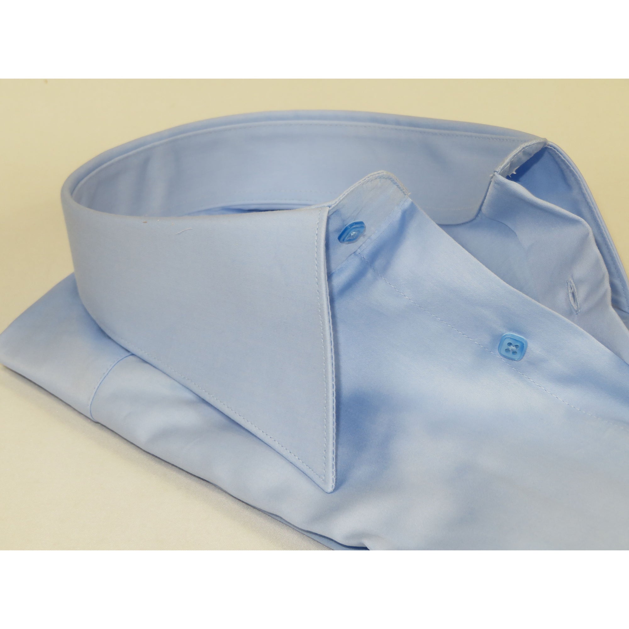 Men's CIERO MONTERO Turkey Cotton Shirt Long Point Callor Stn-35Sk Blue