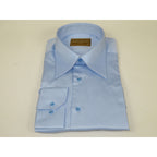 Men's CIERO MONTERO Turkey Cotton Shirt Long Point Callor Stn-35Sk Blue