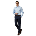 Men's CIERO MONTERO Turkey Cotton Shirt Long Point Callor Stn-35Sk Blue