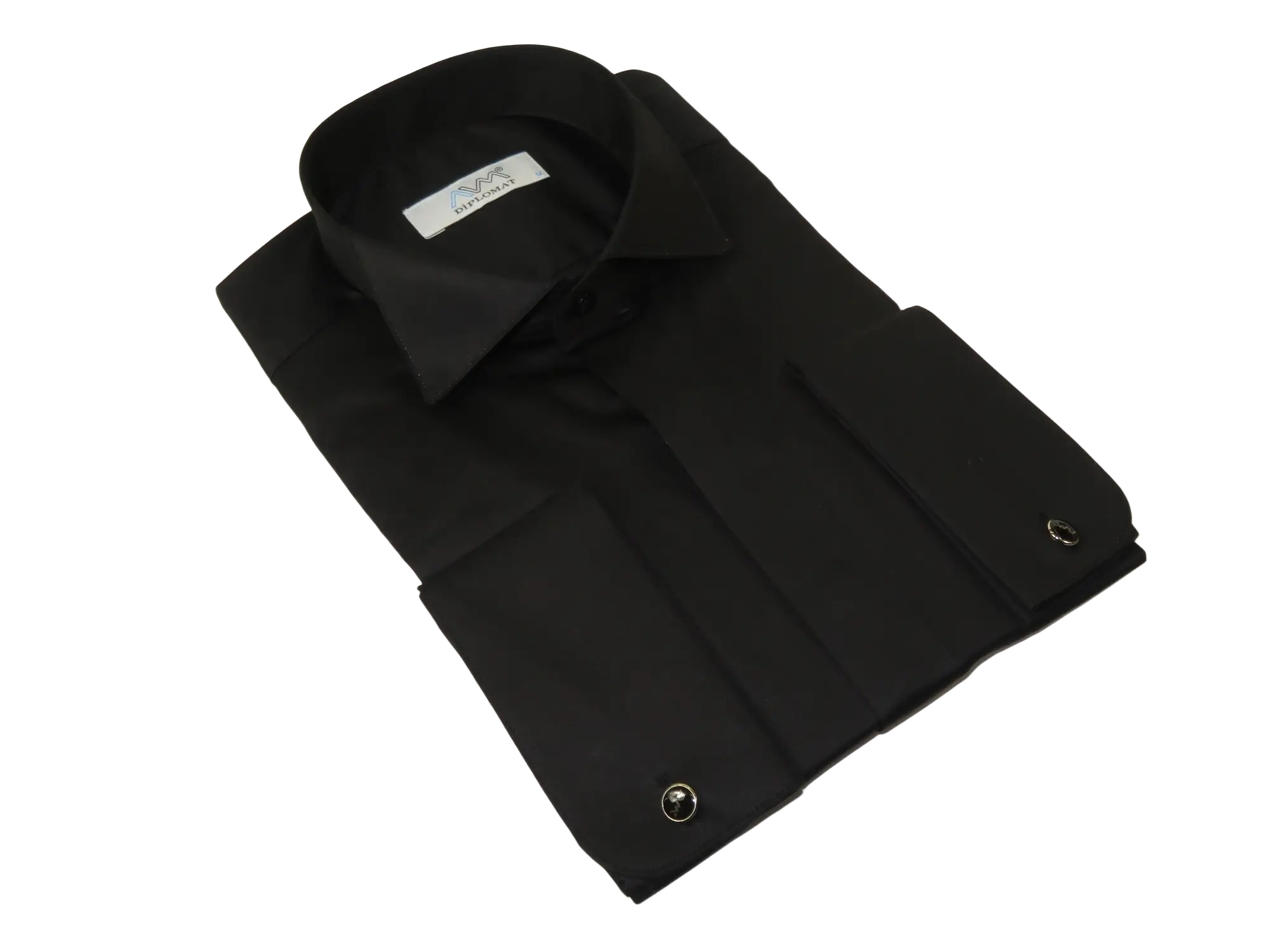 Mens CEREMONIA Tuxedo Formal Shirt 100% Cotton Turkey Slim Fit #stn 15 aty black