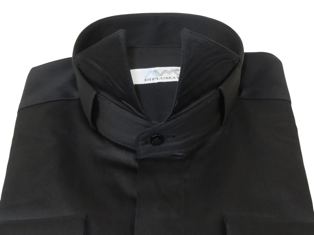 Mens CEREMONIA Tuxedo Formal Shirt 100% Cotton Turkey Slim Fit #stn 15 aty black