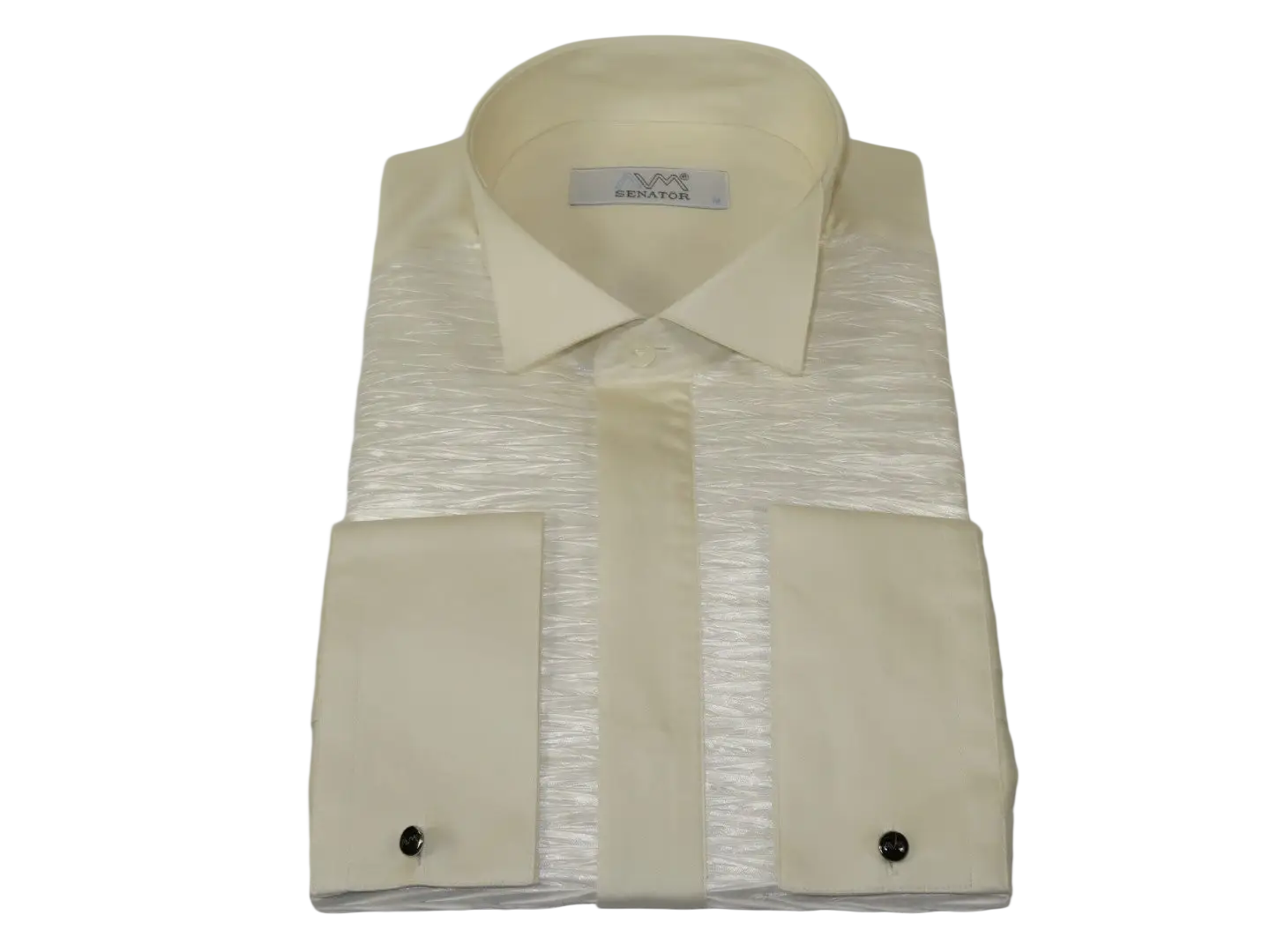 Mens CEREMONIA Tuxedo shiny Shirt 100% Cotton Turkey Slim Fit #stn 17 pta ivory