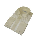 Mens CEREMONIA Tuxedo shiny Shirt 100% Cotton Turkey Slim Fit #stn 17 pta ivory