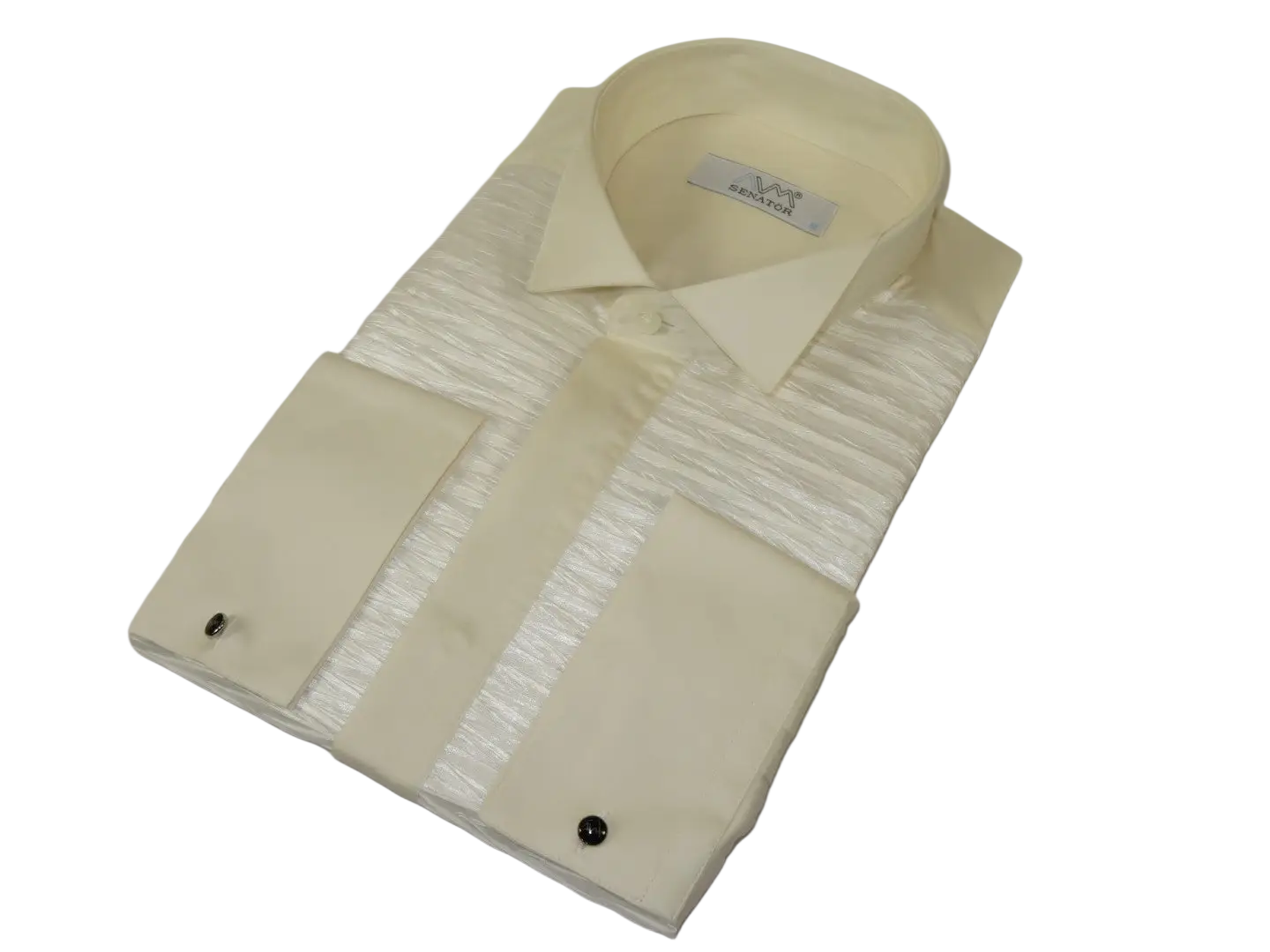 Mens CEREMONIA Tuxedo shiny Shirt 100% Cotton Turkey Slim Fit #stn 17 pta ivory