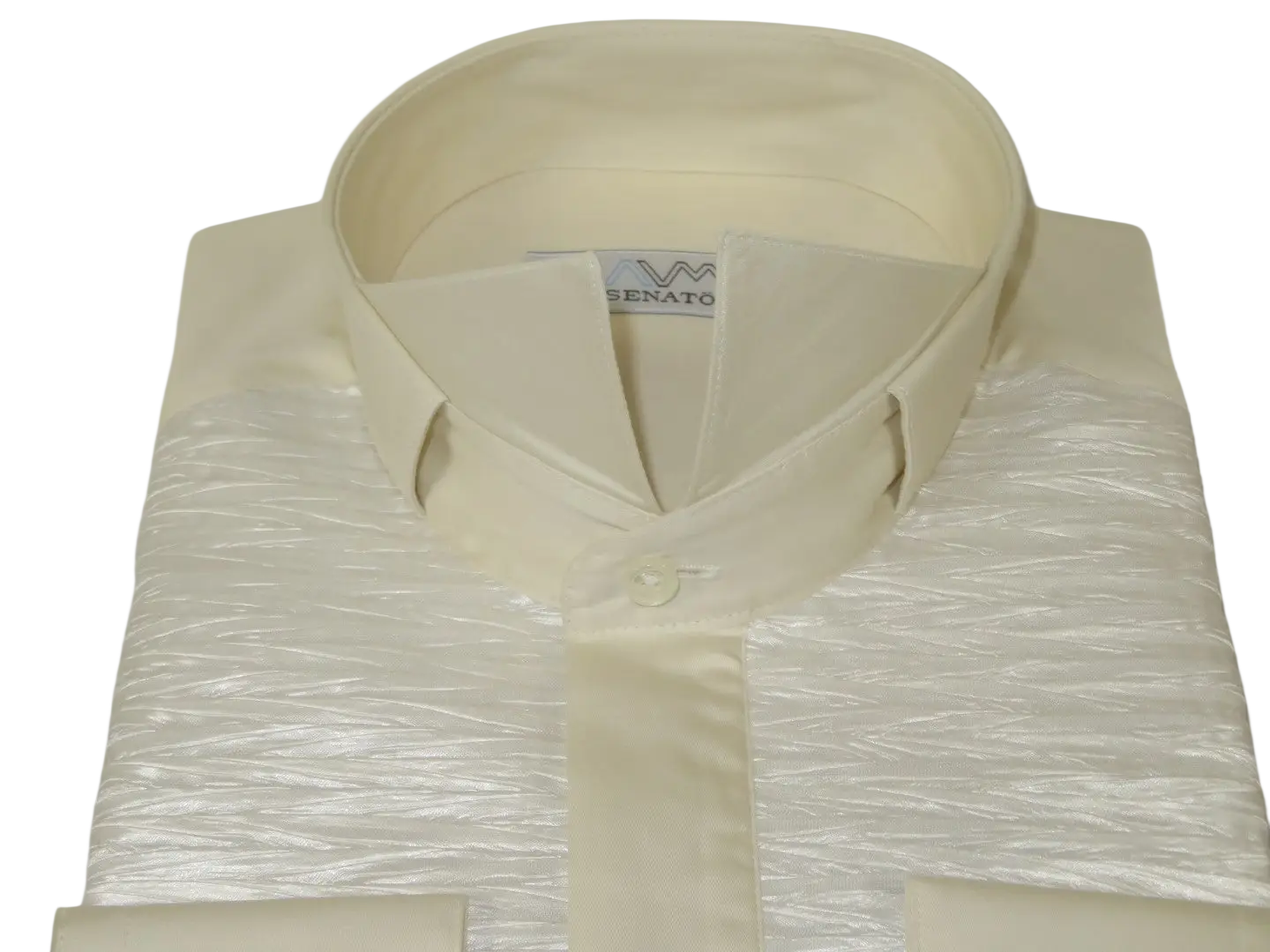 Mens CEREMONIA Tuxedo shiny Shirt 100% Cotton Turkey Slim Fit #stn 17 pta ivory