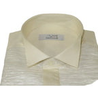 Mens CEREMONIA Tuxedo shiny Shirt 100% Cotton Turkey Slim Fit #stn 17 pta ivory