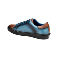 Belvedere Sneaker Stone Genuine Ostrich Soft Italian Calf Brandy Blue Y31