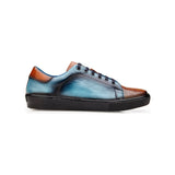 Belvedere Sneaker Stone Genuine Ostrich Soft Italian Calf Brandy Blue Y31