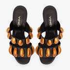 The Eclipse Black & Gold Leather Women Sandal