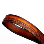 Marco Di Milano Caiman & Calfskin Western Belt Signature Texas Aged Brown