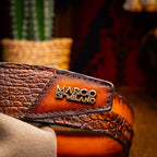Texas Caiman and Calfskin Western Belt Aged Maple
