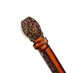 Texas Caiman and Calfskin Western Belt Aged Maple