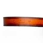 Texas Caiman and Calfskin Western Belt Aged Maple